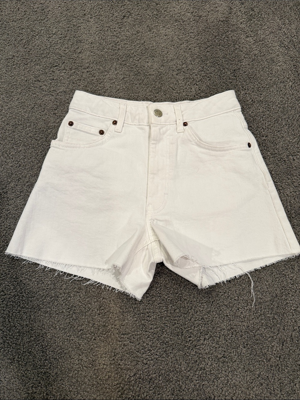 White TOPSHOP High-Rise Denim Shorts - Women